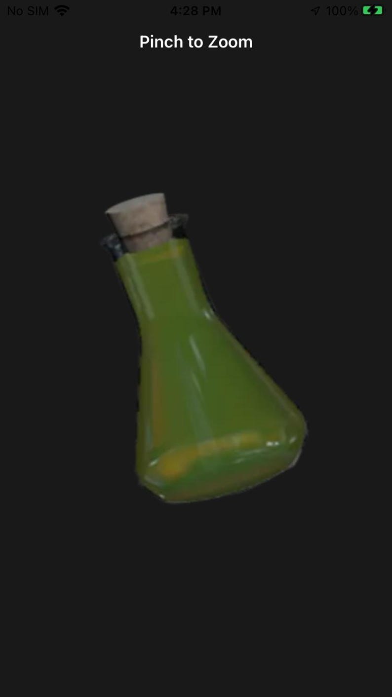 Op de afbeelding: Een groene drankfles met een kurk. De fles is gevuld met een heldergroene vloeistof en het glas heeft een glanzende afwerking. De fles heeft een licht gebogen vorm en de kurk is lichtbruin.