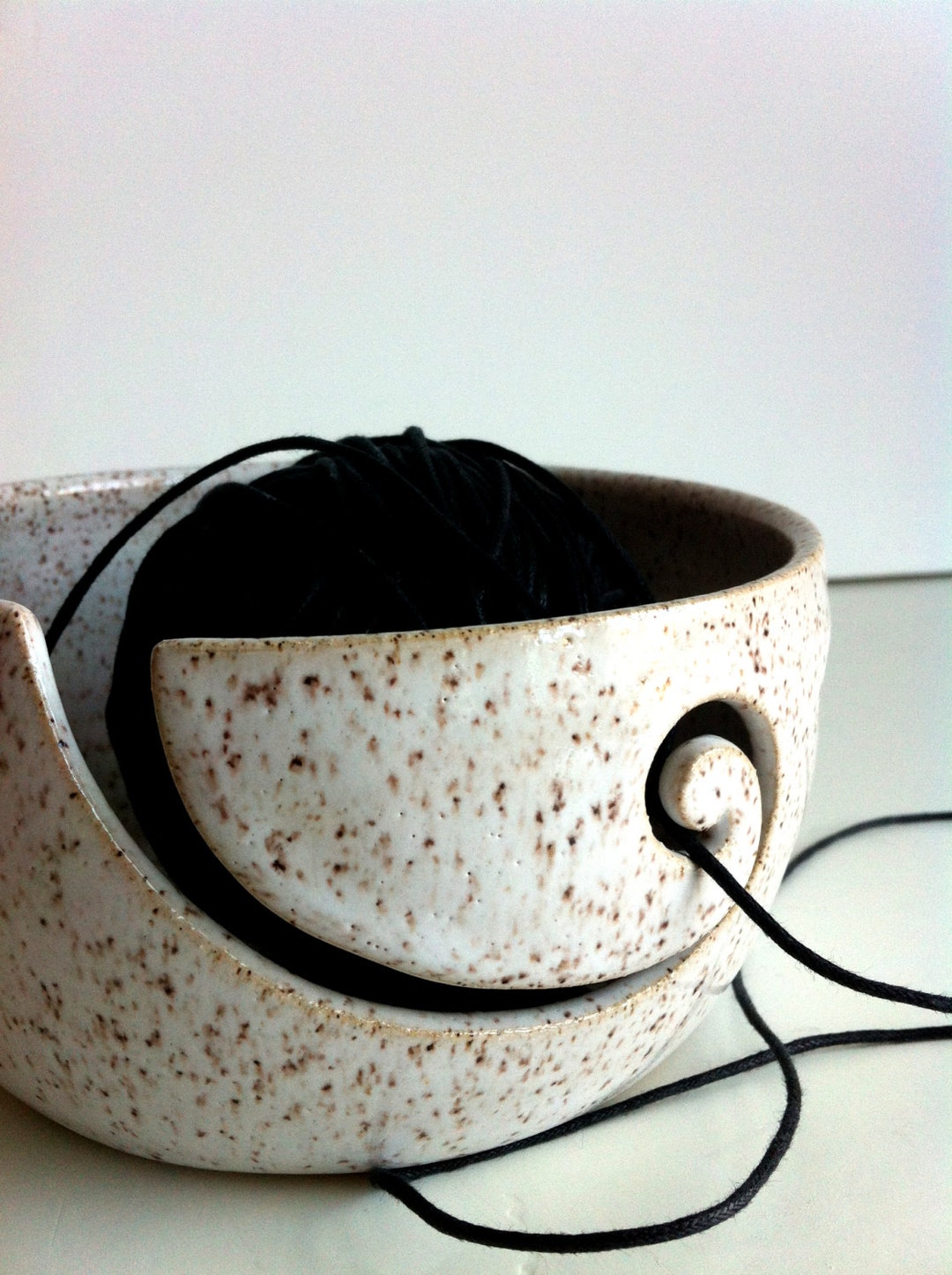 Sandy White Wheel Thrown Yarn Bowl MADE TO ORDER - Etsy