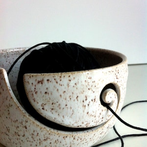 Sandy White Wheel Thrown Yarn Bowl - MADE TO ORDER