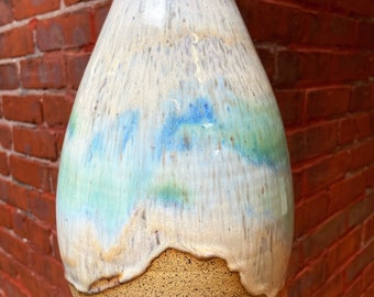 Urna in ceramica fatta a mano per le ceneri - Urna per cremazione "White Beach" - REALIZZATA SU ORDINAZIONE