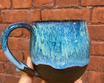 Bioluminescent Beach  Wheel Thrown / Handmade Stoneware Mug - MADE TO ORDER