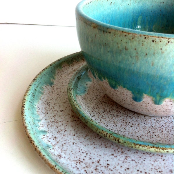 Wheel Thrown  Stoneware Dinnerware Set - Made to order