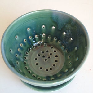 Forest Green Fruit/ Berry Bowl - Colander - Medium Size - MADE TO ORDER ...