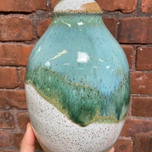 Handmade Ceramic Urn for Ashes Beach ll Cremation Urn MADE TO ORDER image 1