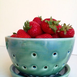 Forest Green Fruit/ Berry Bowl - Colander - Medium Size - MADE TO ORDER