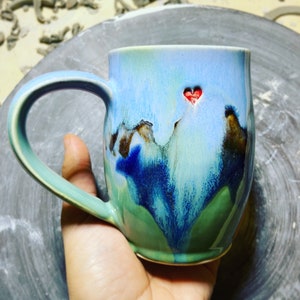 Hearts Imprinted “Earth” Stoneware Mugs - Made to order
