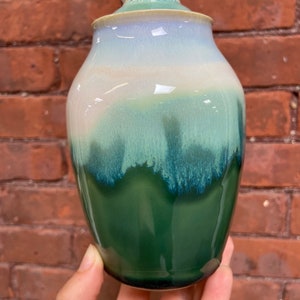 Handmade Ceramic Urn for Ashes - “Foggy Mountains” Cremation Urn - MADE TO ORDER