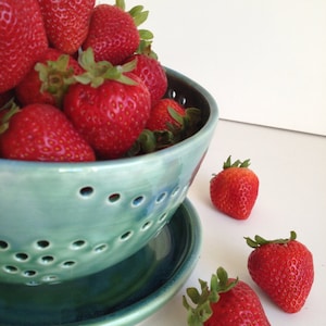 Large Berry Bowl - Colander - Forest Green - MADE TO ORDER
