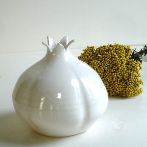 White Pomegranate Vase - MADE TO ORDER