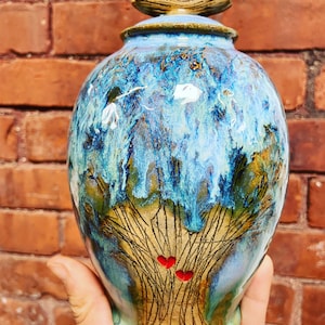 Handmade Ceramic Urn for Ashes - “Tree of Life” Cremation Urn - MADE TO ORDER