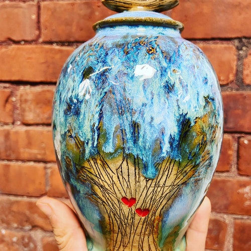 Handmade Ceramic Urn for Ashes - “Tree of Life” Cremation Urn - MADE TO ORDER