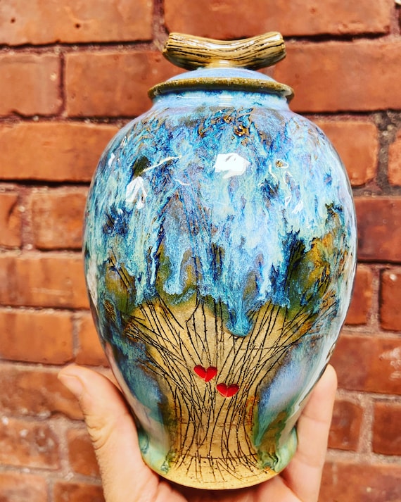 Handmade Ceramic Urn for Ashes tree of Life Cremation Urn Etsy