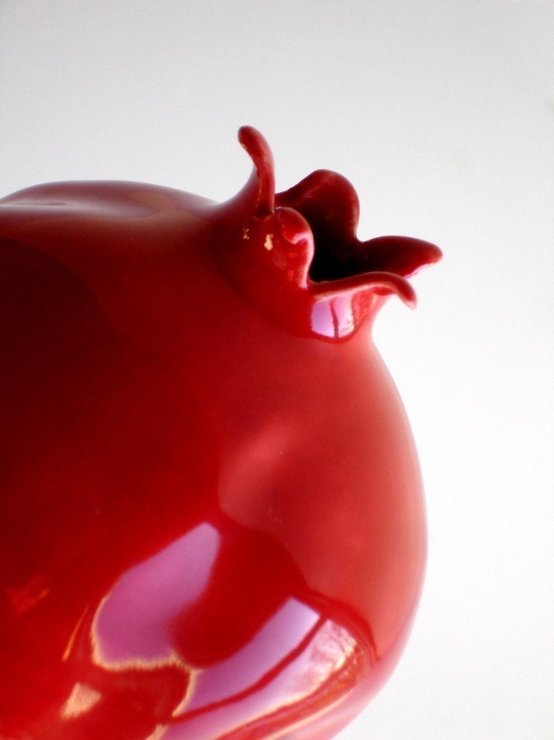 Porcelain Red Pomegranate Vase Original Made To Order image 0