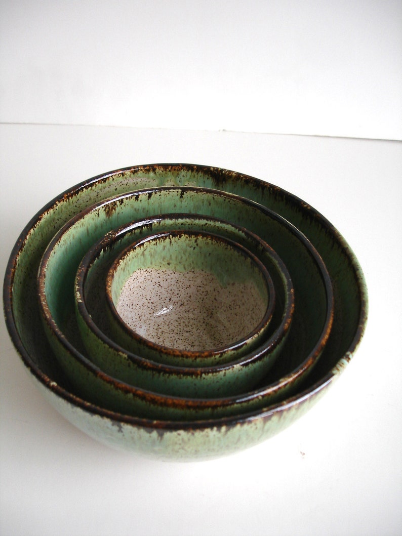 Handmade Wheel Thrown Stoneware Nested Bowls Set - Made to Order - Etsy