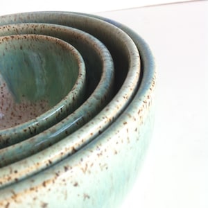 Handmade Wheel Thrown Stoneware Nested Bowls Set- Made To Order