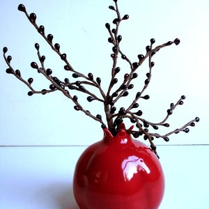 Porcelain Red Pomegranate Vase Original Made To Order image 4