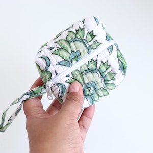 Portemonnee met bloemen, tas voor on-the-go-benodigdheden, mini-tech-tas, etui voor uitdagingsmunten, sleutelhangertas, portemonnee, bagagelabel, cadeaukaarthouder
