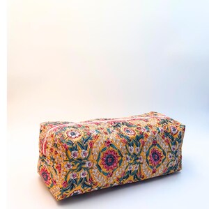 Cute Dyson Airwrap Bag, Travel Hair Dryer Storage Bag, Portable Hair Accessories Travel Case, Quilted Block Print Cotton Hair Tool Organize image 3