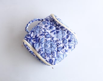 Waterproof Hanging Toiletry Bag | Quilted Travel Organizer with Floral Print | Carry-On Approved | Gift for Travelers & Christmas Gifts