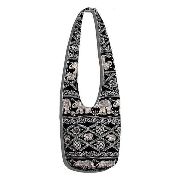 Bolso bandolera hippie tailandés con cremallera superior Hobo Sling Bag hecho a mano Hipster Messenger Bag