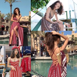 Cross-back Dress, Bohemian Dress, Beach Dress Shipping From Thailand - Etsy