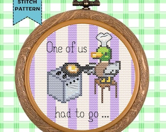Silly Goose Cross Stitch Pattern Quirky Meme Embroidery Fried Egg Joke PDF Digital Download
