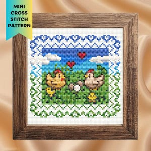 Stardew Valley Cross Stitch Pattern Chicken Fall in Love Cross Stitch Video Games Cross Stitch Funny Modern Embroidery PDF Instant Download