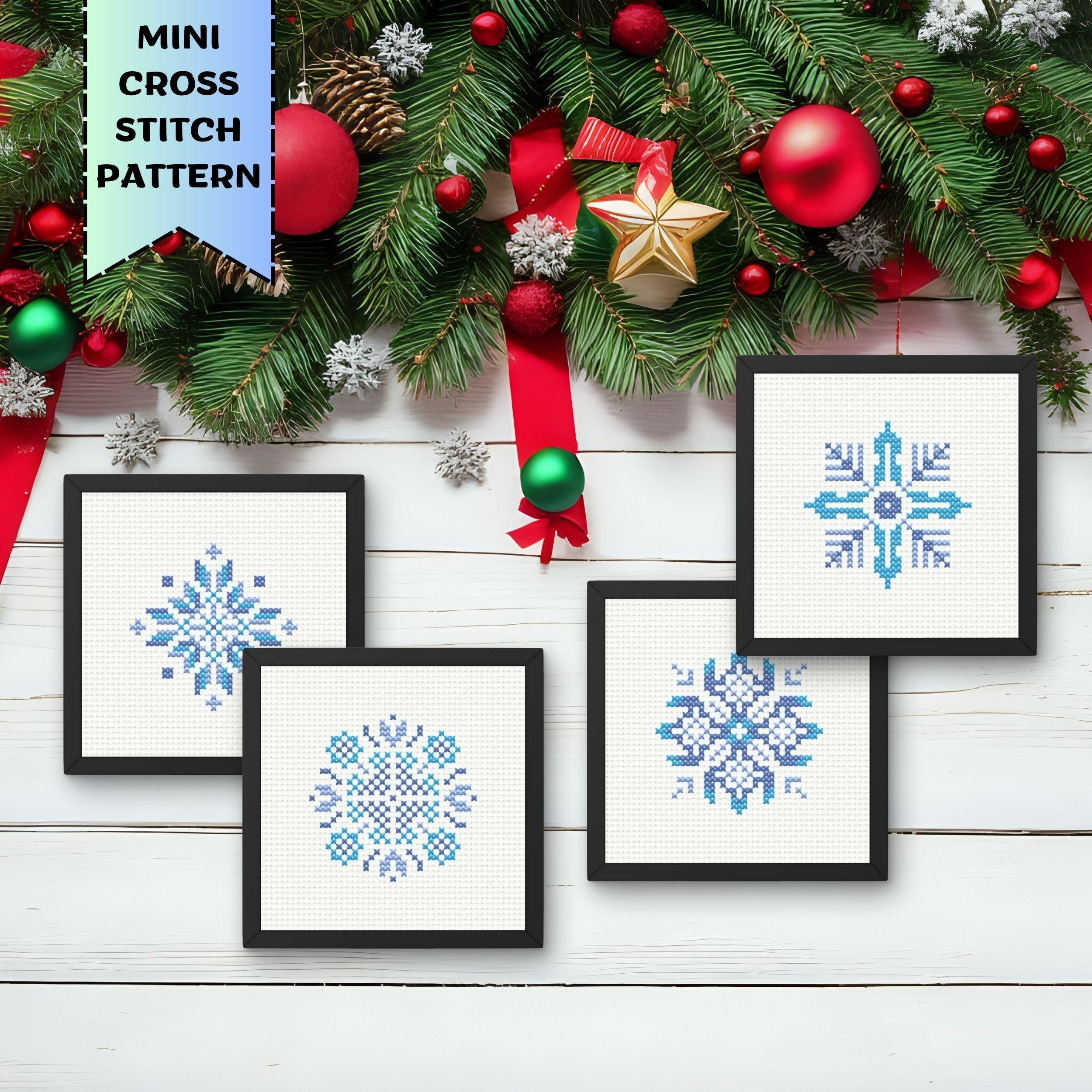 Snowflakes Cross Stitch Pattern Holiday Christmas Ornaments Set of 9 ...