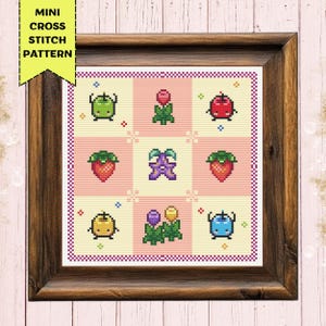 Stardew Valley Cross Stitch Pattern Geomertic Summer Junimo Sampler Video Games PDF Digital Download