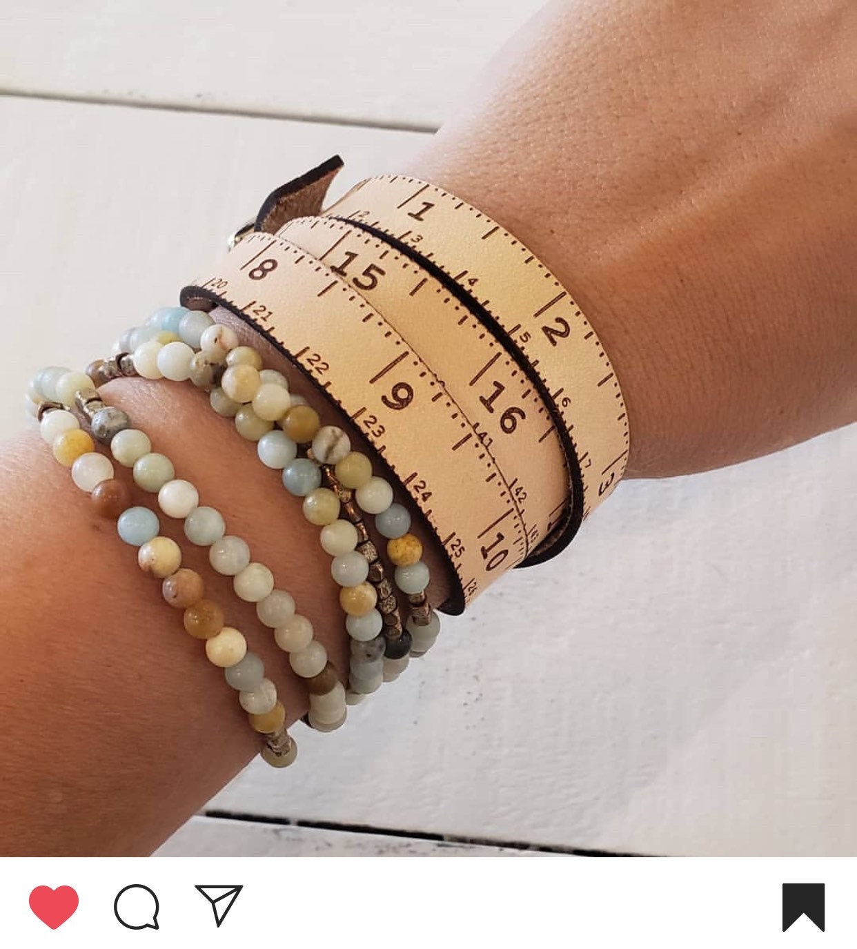 tape measure bracelet leather