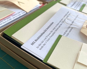 Kit de reliure Grass Green & Black, faites 2 ordinateurs portables à couverture souple de base plus 1 mini livre