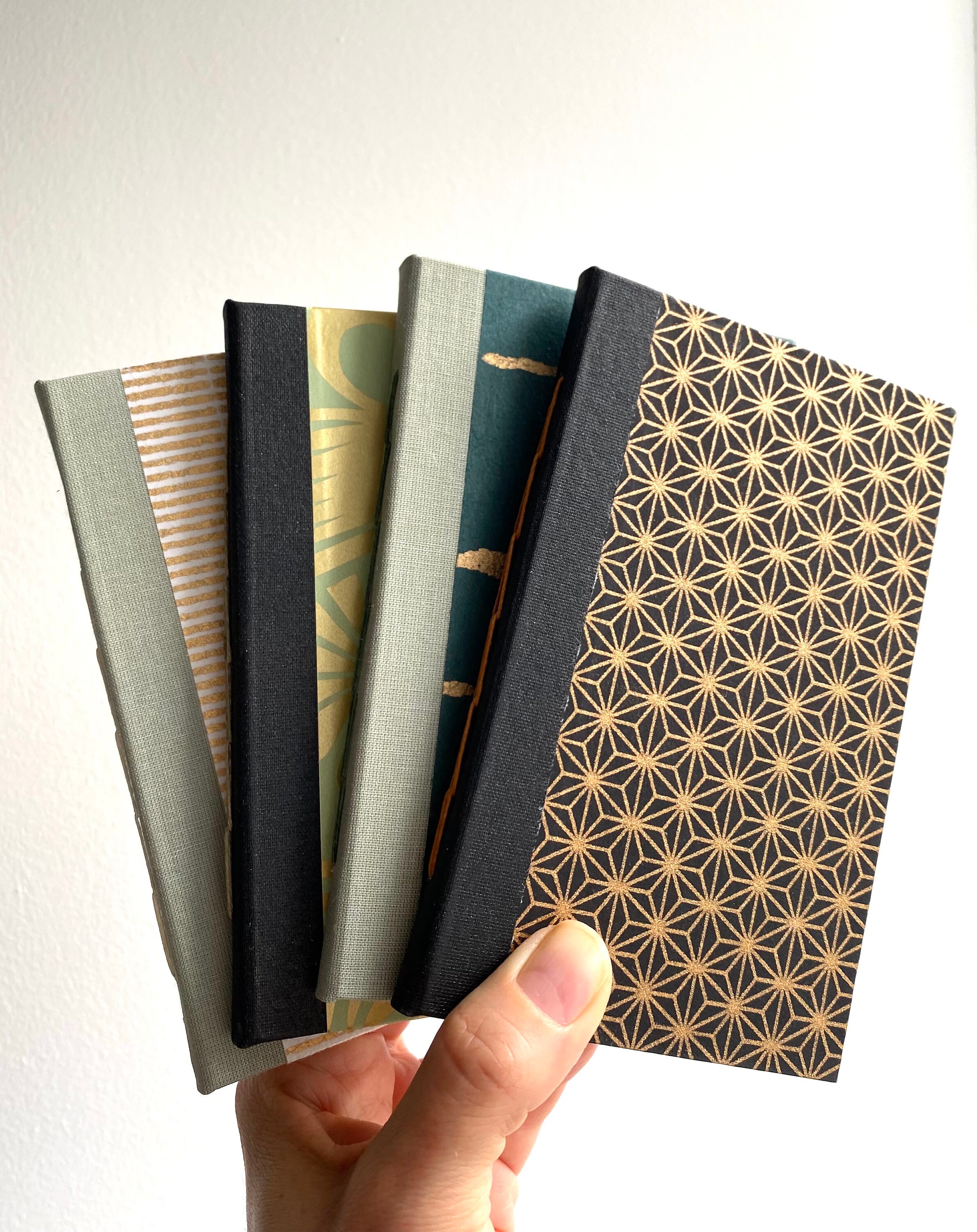 Mint & Gold Pocket Notebook, Hand Bound Everyday Notebook, Hardcover ...