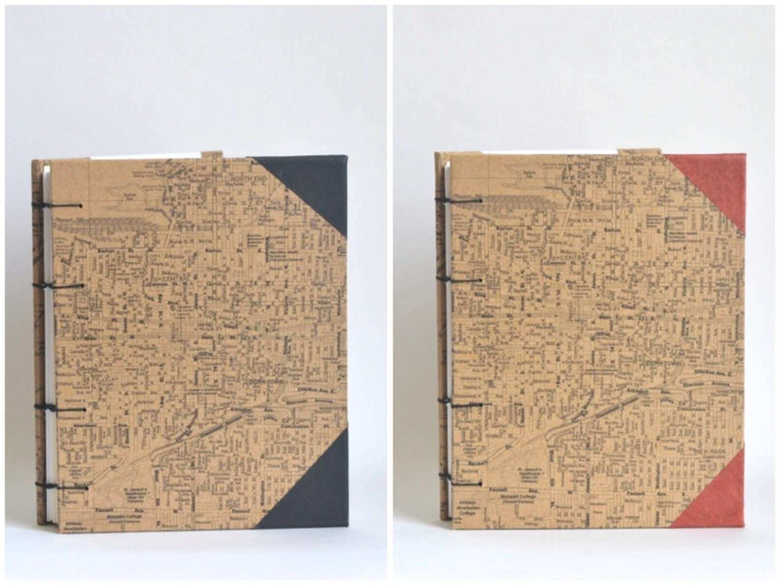 Handbound Hamilton Journal With Black Corners Kraft Brown Etsy