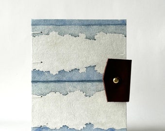 Natural Dyes Indigo Sketchbook, Blue & White Shibori Hand bound Journal, Hardcover Blank Book