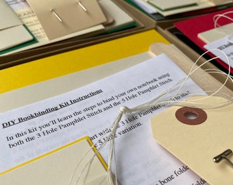 Yellow & Black Bookbinding Kit, DIY Simple Notebook Making Kit