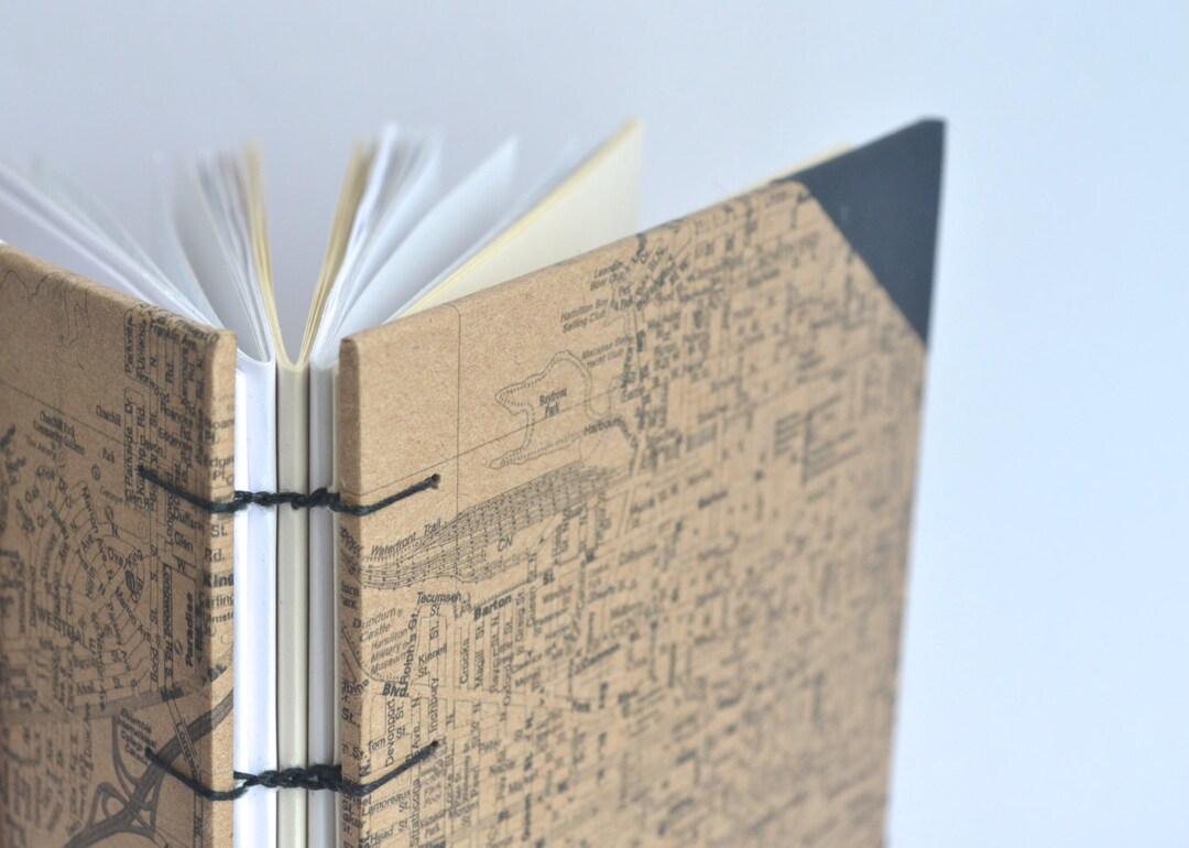Handbound Hamilton Journal With Black Corners Kraft Brown Etsy