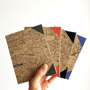 Journal Hamilton relié à la main avec coins verts, carnet copte Kraft Brown, couverture rigide Hamilton Neighbourhoods Journal