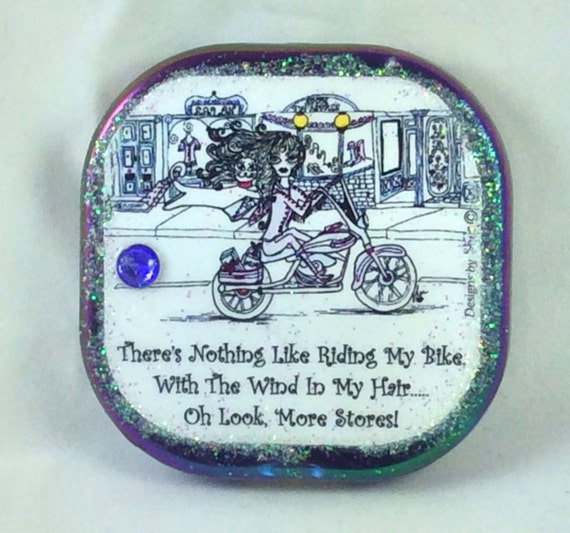 Biker Katze Wunderliche Lustige Sprüche Freundin Geschenke Brautjungferngeschenke Taschenspiegel Humorvollen Illustrationen Von Sher