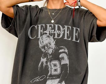 CeeDee Lamb Vintage Comfort Color Shirt, CeeDee Lamb Retro Rap T-Shirt, Spieltag Shirt, Football Shirt