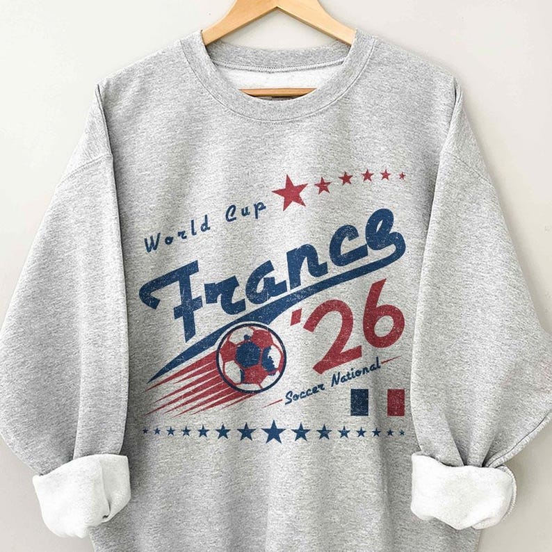 Camiseta retro de fútbol de Francia con colores cómodos, camiseta gráfica de equipo de fútbol de los 90. imagen 3
