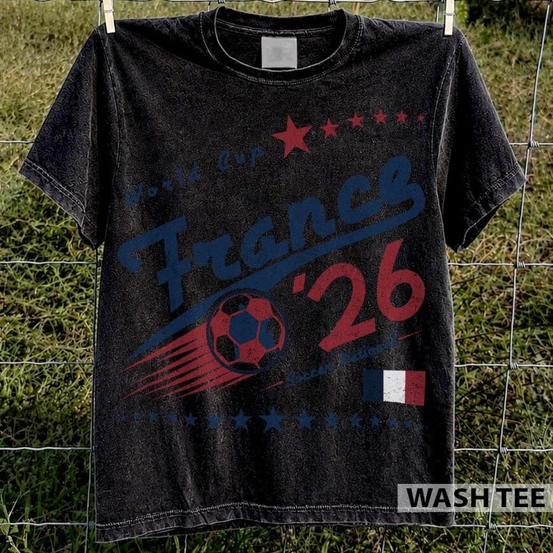 Camiseta retro de fútbol de Francia con colores cómodos, camiseta gráfica de equipo de fútbol de los 90. imagen 2