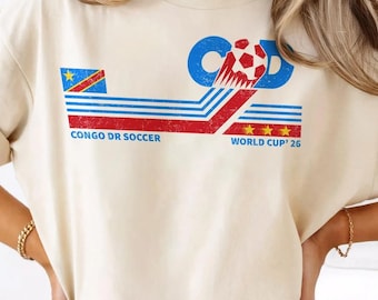 Maillot vintage confort couleurs Congo RD Soccer World