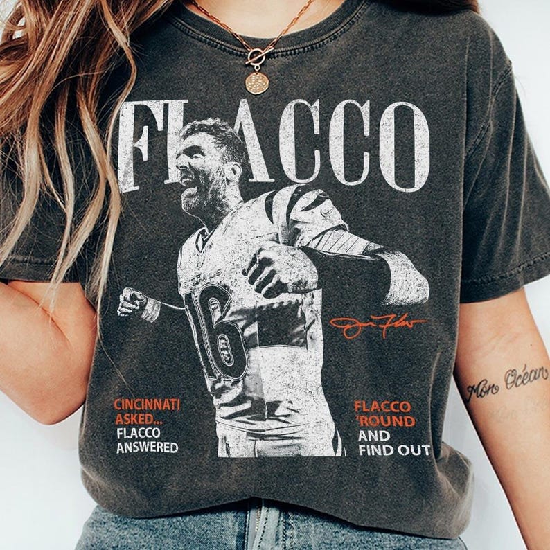 Joe Flacco Cincinnati Football Vintage Shirt, Football Game Day Shirt immagine 3