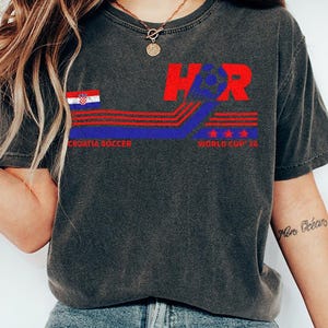 Croatia Soccer World Vintage Comfort Colors Shirt zdjęcie 4