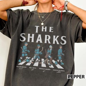 The San Jose Sharks Walking Road Ice Hockey Comfort Colors Shirt, Macklin Celebrini Will Smith Gift For Fan Hockey Unisex