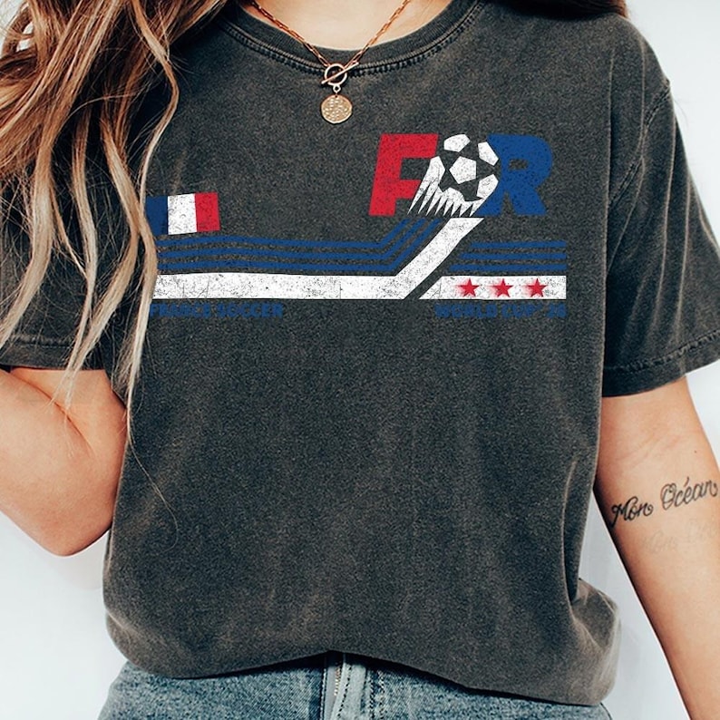 Maillot France Soccer World vintage Comfort Colors image 5