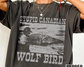 Stupid Canadian Wolf Bird Hollanov Comfort Colors Shirt, Heated Rivalry Shirt