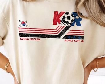 Camiseta de fútbol de Corea, estilo vintage, cómoda, con colores