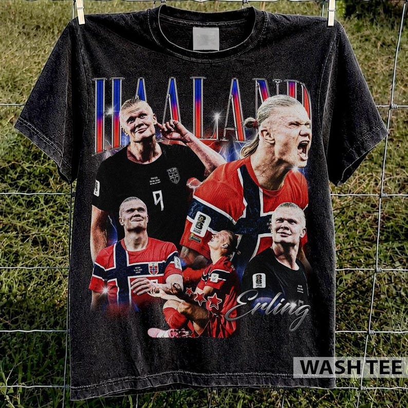 Erling Haaland Soccer World Vintage Comfort Colors Shirt image 3