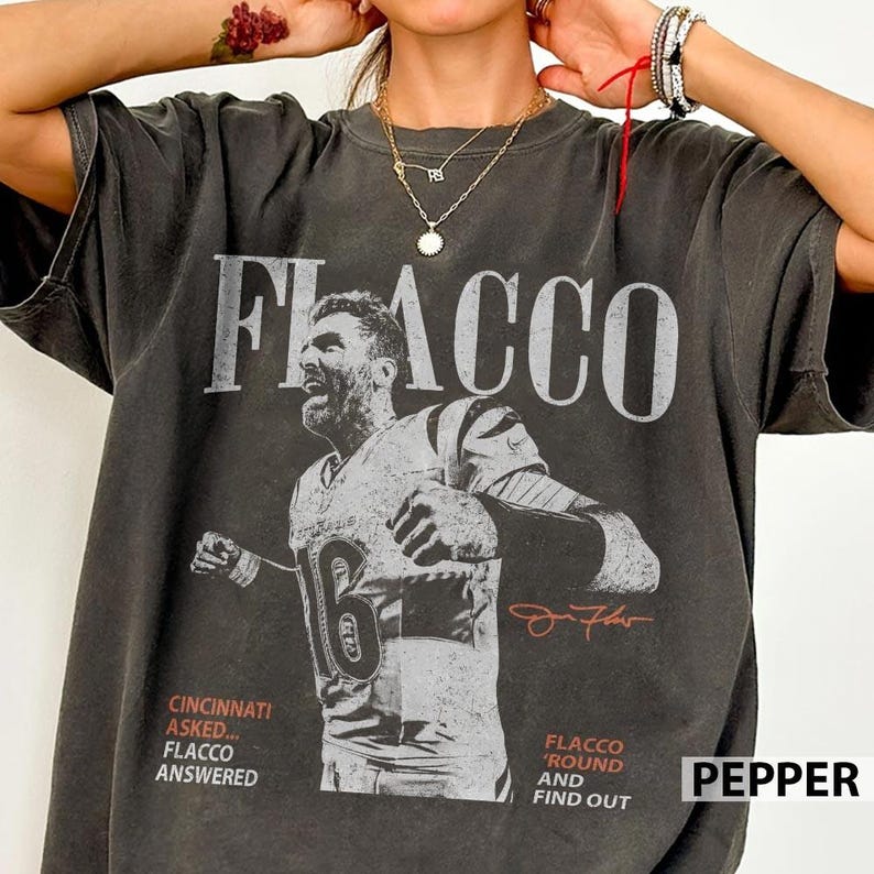 Joe Flacco Cincinnati Football Vintage Shirt, Football Game Day Shirt immagine 1